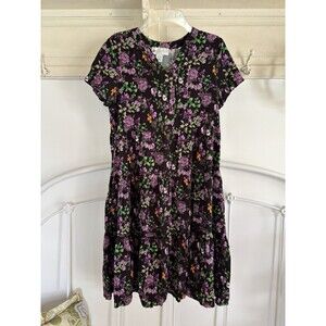 Ella Simone Vermont Country Store Floral Small Granny Cottagecore Purple orange